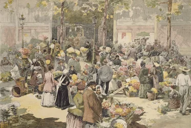The Flower Market, Paris, 1886